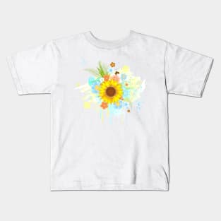 Summer Sunflower on White Background Kids T-Shirt